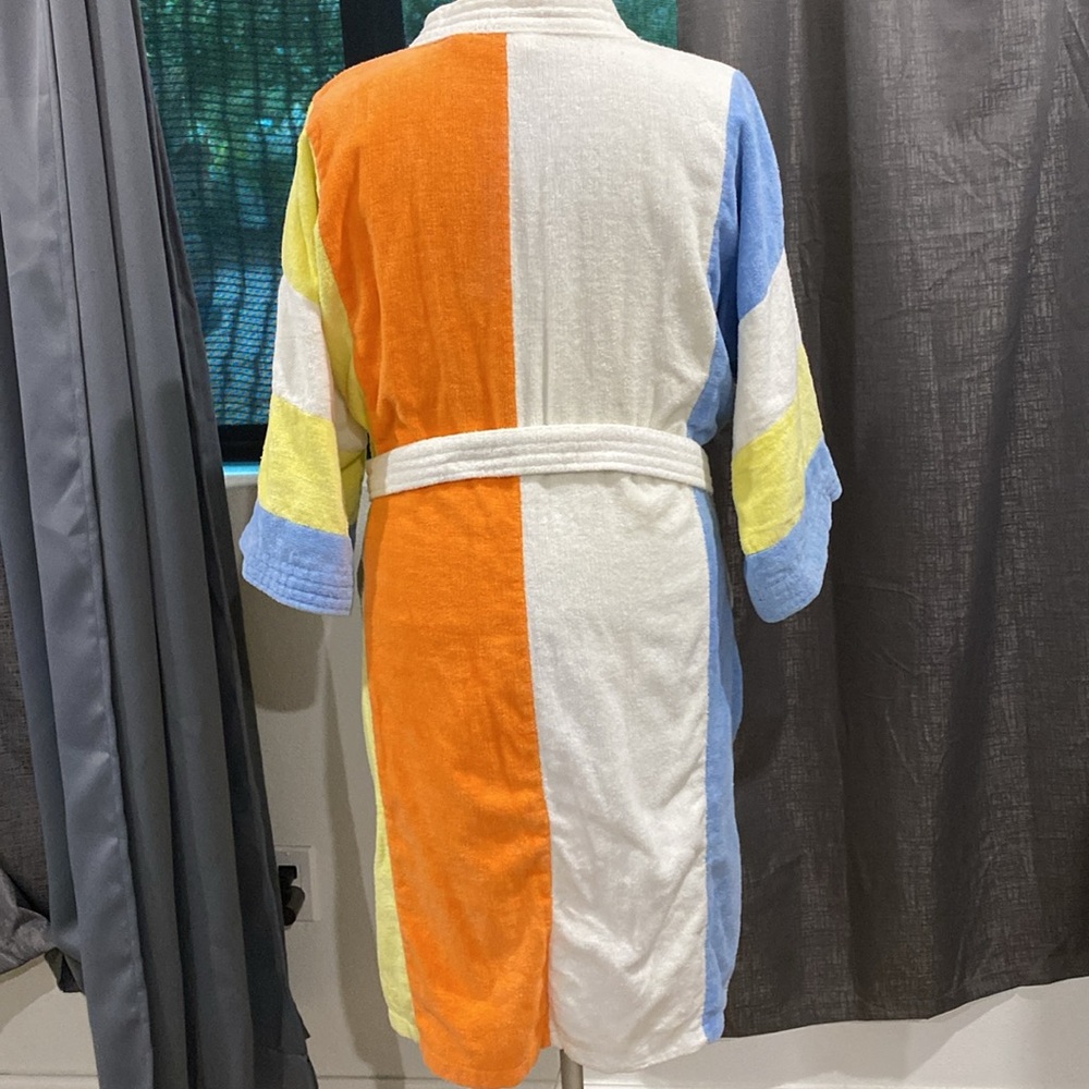 Vintage 80’s Cabana Resort Style Terrycloth Belted Robe w/Pockets |SZ L Unisex - Picture 6 of 8